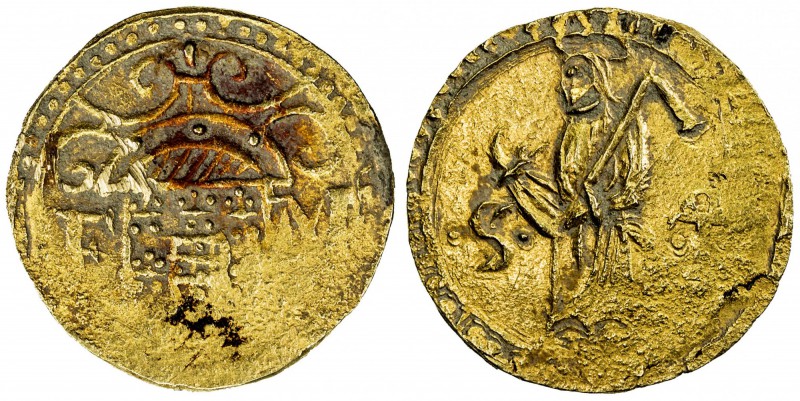 PORTUGUESE MALACCA: Filipe I, 1580-1598, AV unit (2.63g), ND, SS-—, Gomes—, Port...