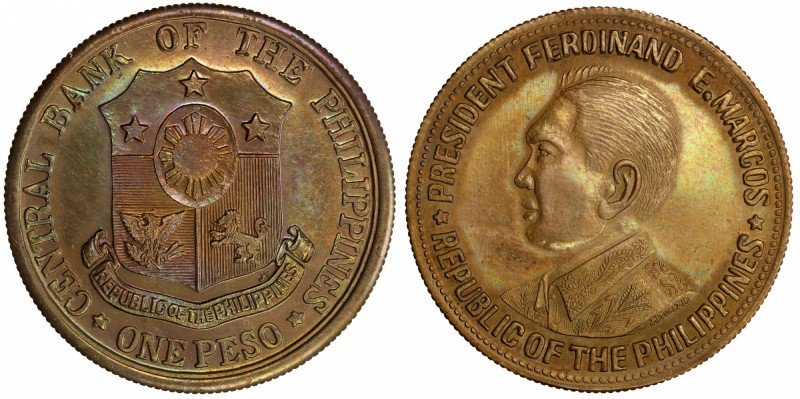 PHILIPPINES: AE peso pattern, ND (ca. 1960's), struck in brass, Ferdinand E. Mar...