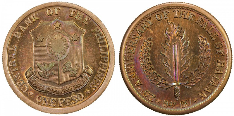 PHILIPPINES: AE peso pattern, 1966, KM-Pn38, Anniversary of the Fall of Bataan, ...