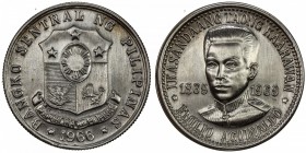 PHILIPPINES: AE peso pattern, 1969, struck in silver or silver-plated copper, Emilio Aguinaldo, UNC. A series of private or semi-official patterns wer...