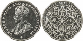 STRAITS SETTLEMENTS: George V, 1910-1936, AR dollar, 1919, KM-33, Bombay mint restrike, NGC graded Proof 65.