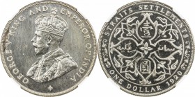 STRAITS SETTLEMENTS: George V, 1910-1936, AR dollar, 1920, KM-33, Bombay mint restrike, NGC graded Proof 64.