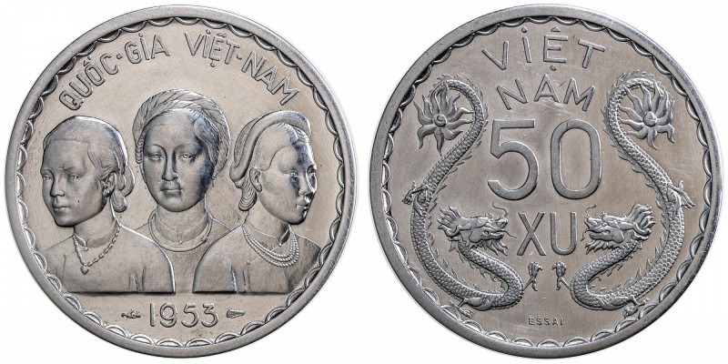VIET NAM (SOUTH): 50 xu piéfort, 1953, KM-PE3, ESSAI, mintage of 104 pieces, wip...