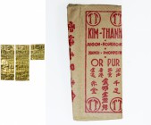 VIET NAM:LOT of 3 Kim-Thanh Refinery Co. gold "leaf-wafer" struck circa 1960's, KM-XB1 including: (2) intact bars and (1) cut fragment of a bar, total...