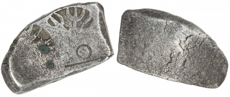GANDHARA: Short bent-bar, ca. 600-300 BC, AR shatamana (11.06g), Ra-554 ff, odd-...