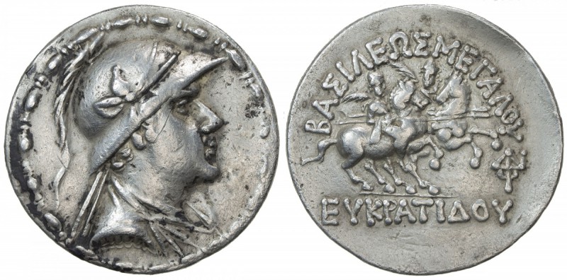 INDO-GREEK: Eukratides, ca. 170-145 BC, AR tetradrachm (16.47g), Bop-6E, diademe...