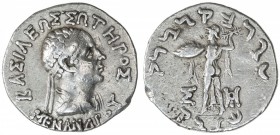 INDO-GREEK: Menander I, ca. BC 155-130, AR tetradrachm (9.73g), Bop-12A, diademed bust right // Athena Alkidemos standing, holding shield & thunderbol...