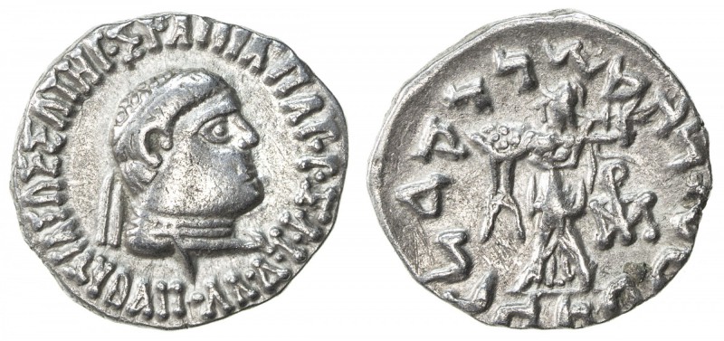 INDO-GREEK: Apollodotus II, ca. 80-65 BC, AR drachm (2.36g), Bop-2D, king's head...