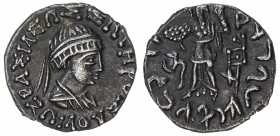 INDO-GREEK: Zoilos II, ca, 55-35 BC, AR drachm (2.19g), Bop-1V, diademed king's bust // Athena Alkidemos, wonderful strike, EF.