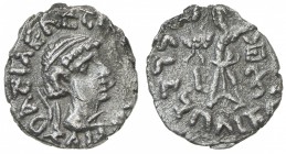 INDO-SCYTHIAN SATRAPS: Bhadrayasha, ca. 100 AD, AR drachm (2.07g), Senior-140.2D, diademed bust r. // Pallas standing, with abbreviated name of Zoilos...
