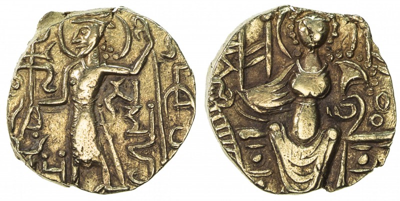 KUSHAN: Gadakhara, ca. 350-360s, AV dinar (7.56g), Mitch-3599ff, standing king, ...