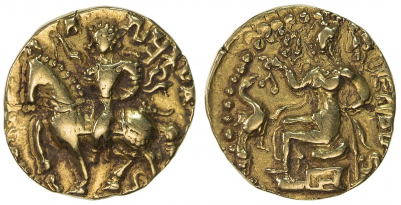 GUPTA: Kumaragupta I, ca. 409-450, AV dinar (7.99g), Mitch-4841/42, Altekar clas...