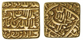 MUGHAL: Akbar I, 1556-1605, AV mohur (11.94g), "Urdu Zafar Qarin", AH"1000", KM-112.4 type, early imitation in fine gold, probably 17th or 18th centur...