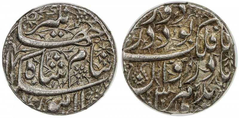 MUGHAL: Jahangir, 1605-1628, AR sawai rupee, Lahore, AH1017 year 3, KM-158.5, wi...