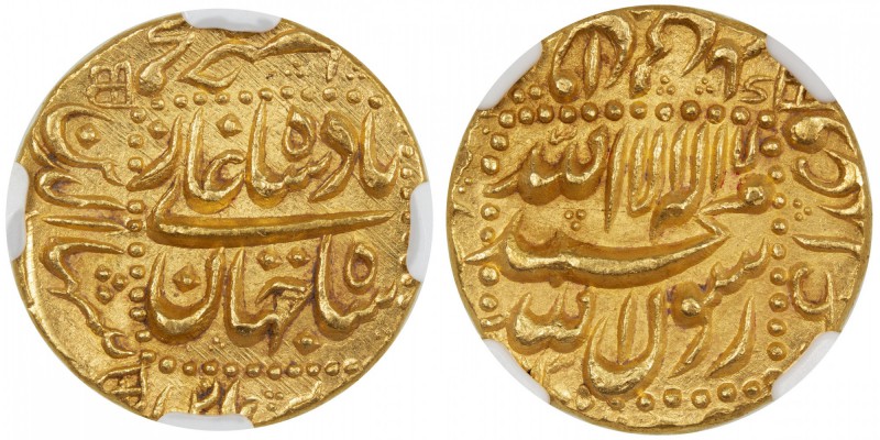 MUGHAL: Shah Jahan I, 1628-1658, AV mohur, Burhanpur, AH1063 year 26, KM-260.6, ...