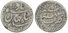 MUGHAL: Shah Jahan I, 1628-1658, AR ¼ rupee nisar (2.77g), Patna, KM-—, dated regnal year 4 on the obverse, 5 on the reverse, 2 testmarks, porous surf...