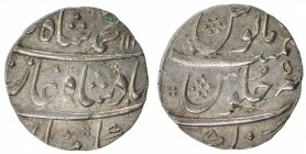 MUGHAL: Muhammad Shah, 1719-1748, AR rupee (11.68g), Junagadh, AH116x year 5, KM-436.22, EF, RR.