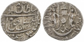 AWADH: Wajid Ali Shah, 1847-1858, AR 1/8 rupee (1.38g), Lucknow, AH1271, KM-357.2, struck with broad reverse die, hence the regnal year is off flan, a...