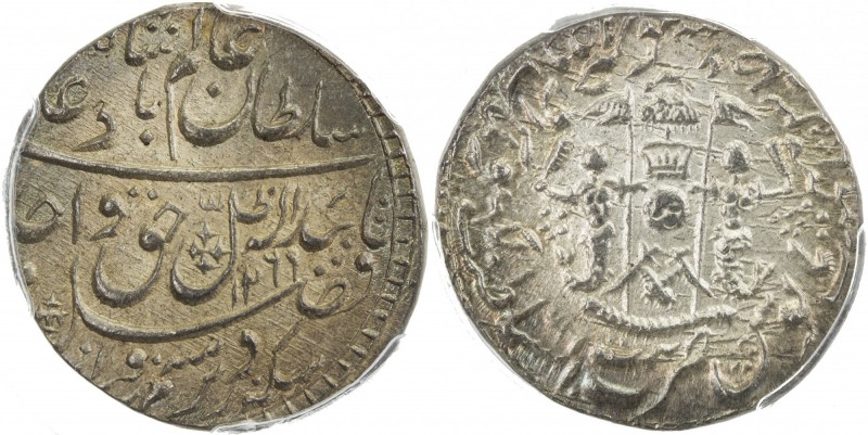 AWADH: Wajid Ali Shah, 1847-1858, AR rupee, Lucknow, AH1269 year 6, KM-365.3, lo...