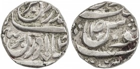 JIND: Fateh Singh, 1819-1822, AR rupee (10.88g), "Sahrind", ND, KM-—, SS-274, Temple—, with five-point star beneath S of jalus and 3 pellets to the le...