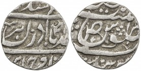 JIND: Sarup Singh, 1837-1864, AR rupee (11.00g), "Sahrind", ND, KM-—, SS-277, Temple-21, pellet between the U and S of jalus and group of 4 pellets ab...