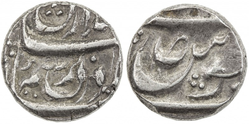 KAITHAL: Desu Singh, 1767-1781, AR rupee (11.11g), "Sahrind", ND, KM-—, 6-petal ...