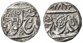 SIKH EMPIRE: AR rupee (10.67g), Derajat, VS1895, KM-120.2, Herrli-07.06, without any secondary mark below the VS date, scarce date, choice VF.