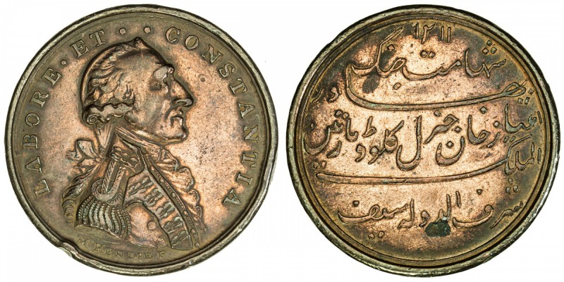 BENGAL PRESIDENCY: AE medal (13.62g), AH1211 (1796), Prid-400a, Pud-796.1, BHM-4...