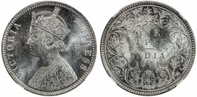 BRITISH INDIA: Victoria, Empress, 1876-1901, AR rupee, 1901(c), KM-492, type A/1, NGC graded MS63.