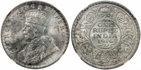 BRITISH INDIA: George V, 1910-1936, AR rupee, 1916(b), KM-524, a superb example! NGC graded MS64.
