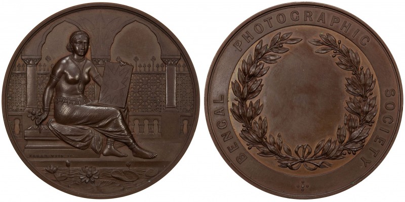 BRITISH INDIA: AE award medal (72.75g), Puddester-869.5, 51mm, Bengal Photograph...