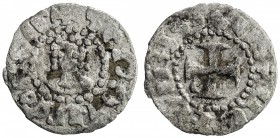 ARMENIA: Hetoum II, 1289-1305, BI denier (0.53g), Ner-394/97, king's head facing // potent cross, different than the 4 pieces mentioned by Nercessian,...