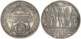 SALZBURG: Max Gandolph Graf Kuenburg, 1668-1687, AR ½ thaler, 1682, KM-232, Zöttl-3a, Probszt-1663a, 1100th Year of the Bishopric, variety with EX COM...