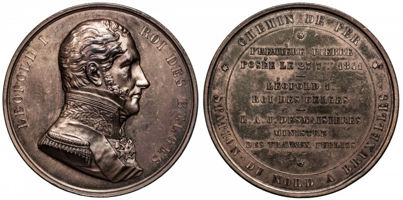 BELGIUM: AE medal, 1841, Tourneur, p. 162 #551; pl. IX #5, 57mm, North Brussels ...