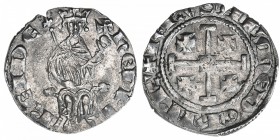 KINGDOM OF CYPRUS: Henry II, 1285-1324, AR gros (4.61g), struck during his second reign, 1310-1324, + HENRI REI DE, king seated facing on curule chair...