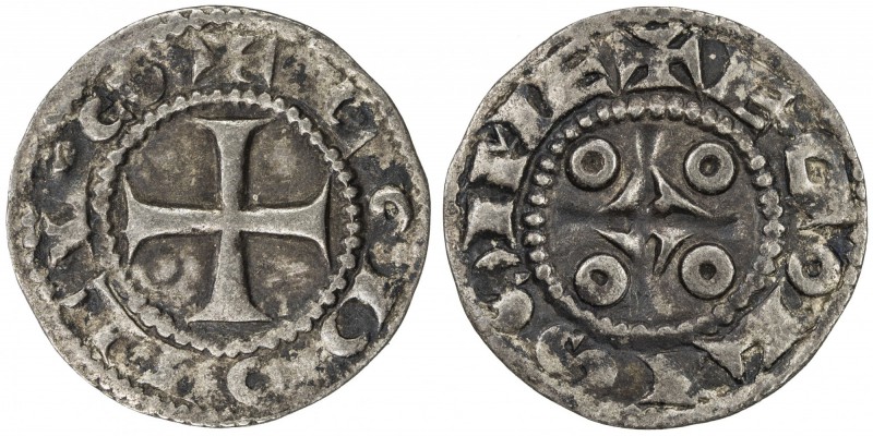 FRANCE: Louis IV, 936-954, AR denier (0.99g), ND, Rob-1804, Angouleme Mint, vari...