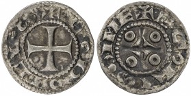 FRANCE: Louis IV, 936-954, AR denier (0.99g), ND, Rob-1804, Angouleme Mint, variety with horizontal S's, F-VF.