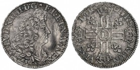 FRANCE: Louis XIV, 1643-1715, AR demi-écu (13.31g), 1690-L, KM-273.9, Gadoury-184Lrf, Bayonne Mint, some adjustment marks in centers (as usual), nice ...