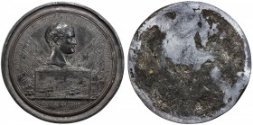 FRANCE: Napoleon, as First Consul, 1799-1804, pewter medal, An X (1802), 68mm, Battle of Marengo uniface die trial by F. Andrieu, BONAPARTE PREMIER CO...