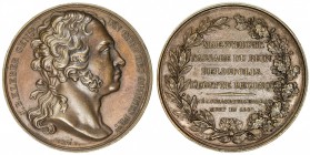 FRANCE: AE medal (35.67g), 1800, Bramsen-54, 40mm, bust of General J.B. Kleber right, signed by Caqué F. // MAESTRICHT. / PASSAGE DU RHIN. / HELIOPOLI...