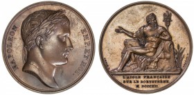 FRANCE: Napoleon I, Emperor, 1804-1814, AE medal, 1812, Bramsen-1158; Julius-2519, 35mm, bronze medal by B. Andrieu & H. F. Brandt, NAPOLEON EMP ET RO...