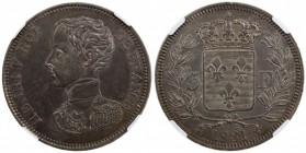 FRANCE: Henry V, Pretender, 1830-1883, AR 5 francs, 1831, Maz-905, Gad-651, a lovely deep-toned example, NGC graded MS62. Henri, Count of Chambord, wa...
