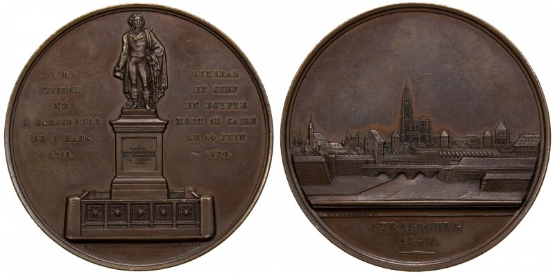 FRANCE: AE medal (88.90g), 1840, 59mm; J.B. KLEBER / GÉNÉRAL EN CHEF EN EGYPTE (...