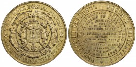 FRANCE: gilt AE medal, 1867, 50mm, Medal for the 1867 World's Fair by Maurice Valentin Borrel, S.A.I. LE PRINCE IMPERIAL PRESIDENT / EXPOSITION UNIVER...