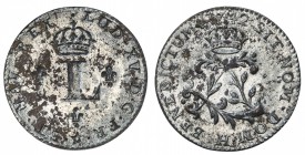 FRENCH COLONIES: Louis XV, 1715-1774, BI 2 sols (sou marqué), 1742-H, KM-500.9, Vlack-358, light stains, lustrous surfaces, mintage 26,000, UNC, S. St...