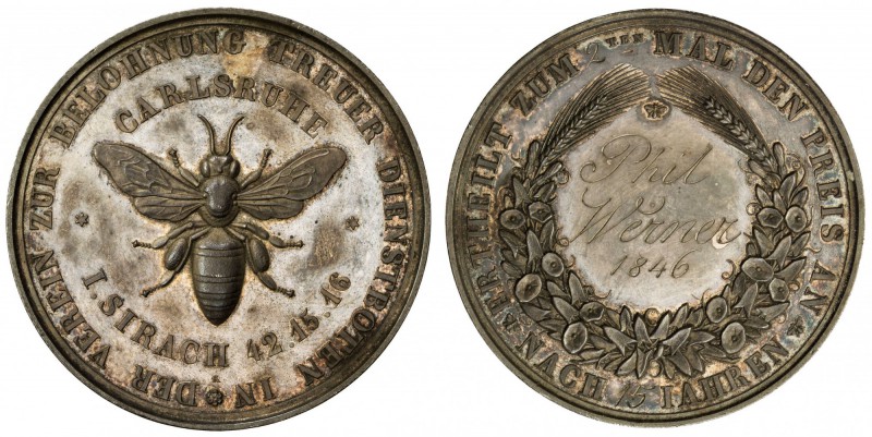 BADEN: AR medal, 1846, 38mm, DER VEREIN ZUR BELOHNUNG TREUER DIENSTBOTEN (Societ...