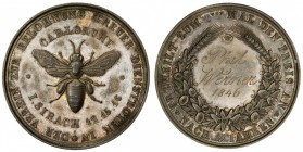 BADEN: AR medal, 1846, 38mm, DER VEREIN ZUR BELOHNUNG TREUER DIENSTBOTEN (Society for rewarding of faithful servants) in outer circle, CARLSRUHE / I. ...