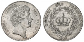 BAVARIA: Ludwig I, 1825-1848, AR thaler, 1837, KM-394, lustrous EF-AU.