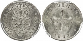 HESSE-DARMSTADT: Ludwig II, 1830-1848, AR kreuzer, 1836, KM-299, PCGS graded MS66.