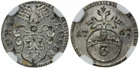 MÜHLHAUSEN: Free Imperial City, AR 3 pfennig, 1767, KM-56.1, NGC graded MS65, ex Ernst Otto Horn. Finest graded by NGC.